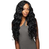 Outre Purple Pack Brazilian Boutique Human Hair Blend Weaving - VIRGIN BODY 4PCS (18\/20\/22 + 4 inch lace closure)